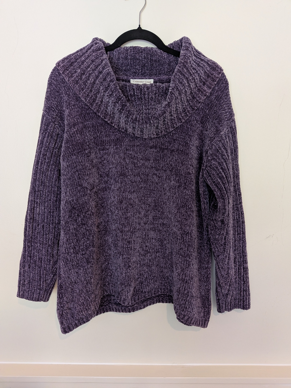 Coldwater Creek Cozy Cowl Neck Sweater - Purple, PXL